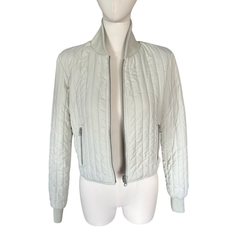 Without Walls Light Gray Full Zip Long Sleeve Jacket Pockets Women's Sz S